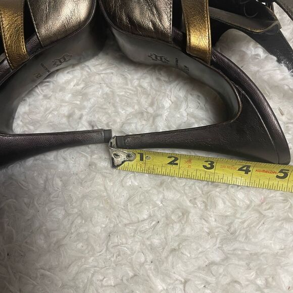 Donald J Pliner Metallic two tone Bronze Leather Heels SZ7.5M - Picture 9 of 12